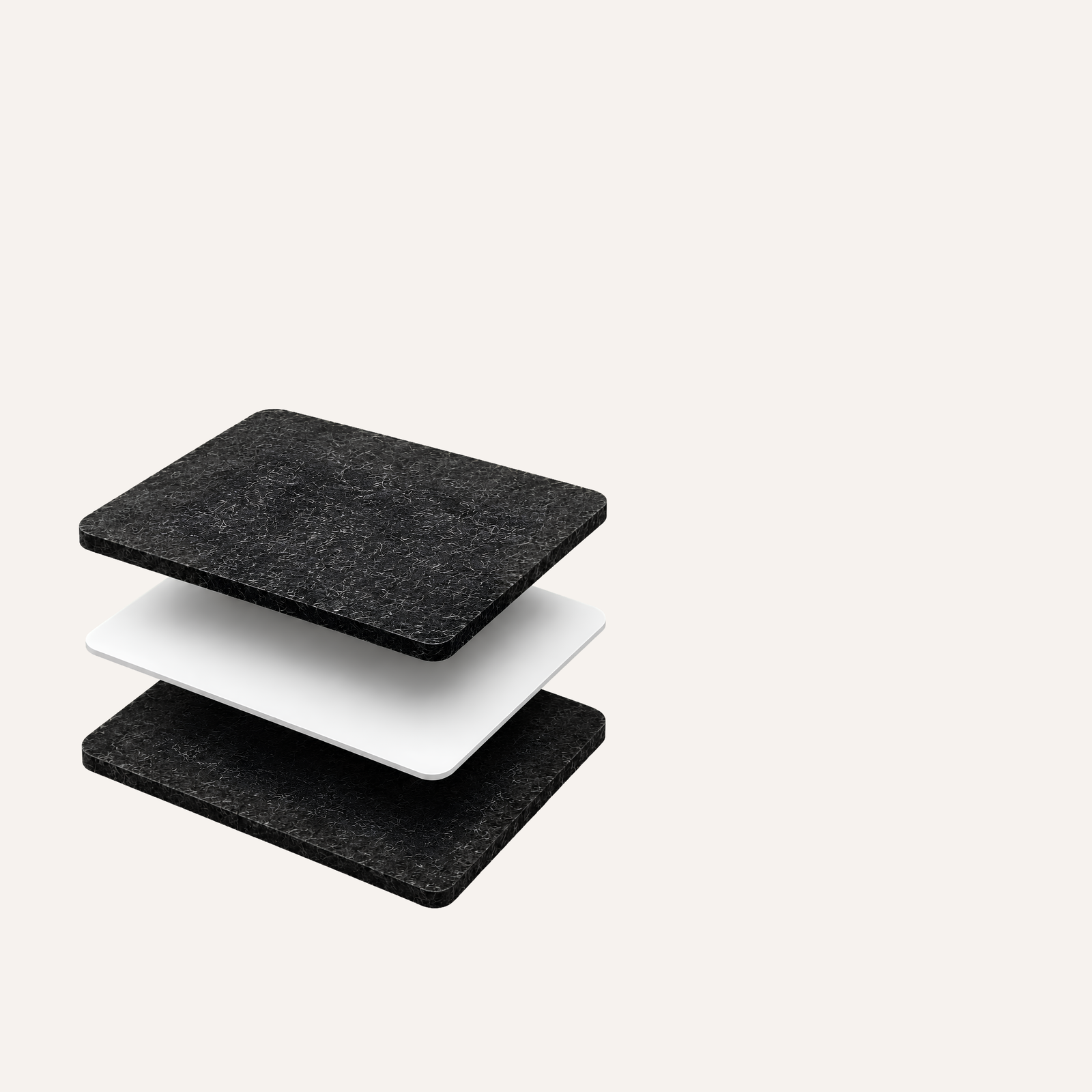 3-Layer Construction - Top Felt, PP Board, Bottom Felt